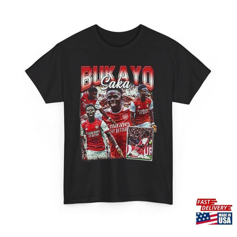 Retro 90S Graphic Bukayo Saka Tshirt Arsenal Tee Soccer Bootleg Sport Tee